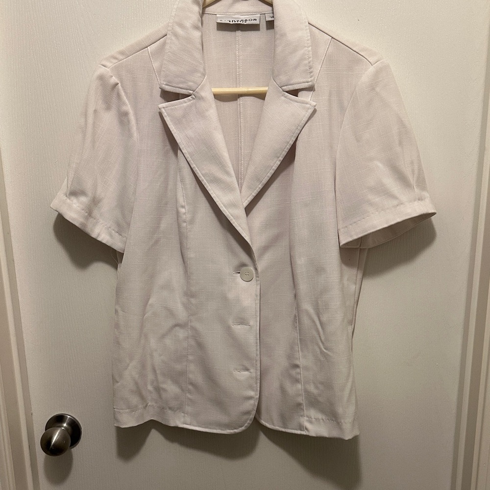 White Short Sleeve Blazer from Sag Harbor size 14